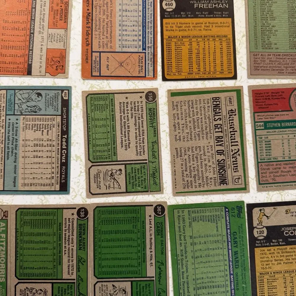26 Vintage 1970s Topps Baseball Cards Lot | Tigers, Royals, Giants, Red Sox | ML